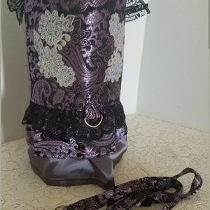 Custom Dog Gown Harness Dress wedding brocade